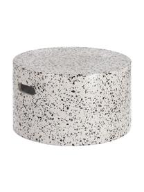 Tuintafel Janell van terrazzo, Cementvezel, Wit, zwart, Ø 52 cm, H 30 cm