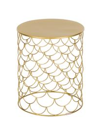 Table d'appoint dorée art déco River, Métal, enduit, Or, Ø 41 x haut. 50 cm