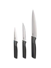 Set de cuchillos Elevate, 3 uds., Acero inoxidable, Negro, plateado, Set de diferentes tamaños