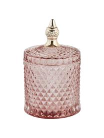 Bote decorativo Miya, Vidrio, Rosa, dorado, Ø 11 x Al 18 cm