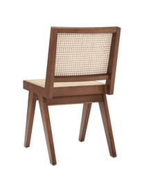 Silla de madera con tejido vienés Sissi, Estructura: madera de roble maciza, Ratán, madera de roble oscura, An 46 x F 56 cm