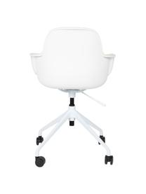 Krzesło biurowe bouclé Albert, obrotowe, Tapicerka: 100% poliester Dzięki tka, Biały, czarny, S 59 x G 52 cm
