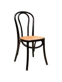 Sedia in legno Zari, Seduta: rattan, Nero, Larg. 42 x Prof. 42 cm