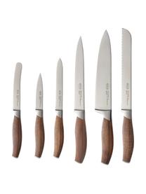 Messerblock Passion mit 6 Messern, Messer: rostfreier Stahl X50CrMOV, Griff: Walnussholz, Silberfarben, Walnussholz, Verschiedene Größen