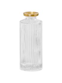 Petit vase avec bord doré Adore, 3 élém., Verre, laqué, Transparent, couleur dorée, Ø 5 x haut. 13 cm