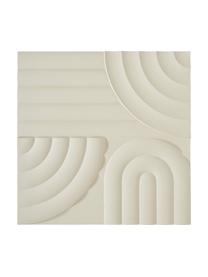 Wandobject Massimo van hout in beige, MDF, Beige, crèmewit, B 80 x H 80 cm