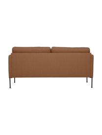 Divano 2 posti con piedini in metallo Fluente, Rivestimento: 100% poliestere Con 115.0, Struttura: legno di pino massiccio, , Piedini: metallo verniciato a polv, Tessuto color torrone, Larg. 166 x Prof. 85 cm