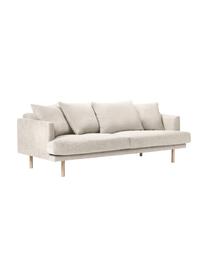 Divano 3 posti Adrian, Rivestimento: 47% viscosa, 23% cotone, , Struttura: compensato, Piedini: legno di quercia oliato, Tessuto beige, Larg. 214 x Alt. 79 cm
