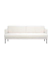 Divano 3 posti teddy con piedini in metallo Fluente, Rivestimento: 100% poliestere (teddy) I, Struttura: legno di pino massiccio, Piedini: metallo verniciato a polv, Teddy bianco crema, Larg. 196 x Prof. 85 cm
