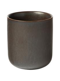 Taza artesanal New Norm, Porcelana, Marrón oscuro, Ø 8 x Al 9 cm, 210 ml