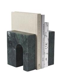 Marmeren boekensteun Kai, 2 stuks, Marmer, Gemarmerd groen, B 17 x H 16 cm