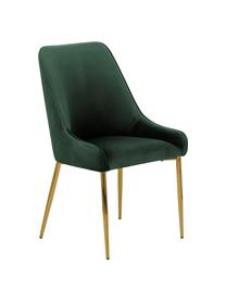 Chaise rembourrée en velours Ava, Velours vert foncé, larg. 53 x prof. 60 cm