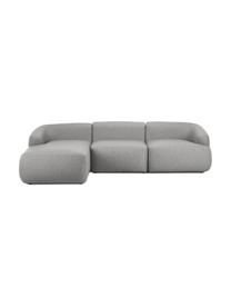 Canapé d'angle modulable Sofia, Tissu gris, larg. 278 x prof. 174 cm, module d'angle gauche