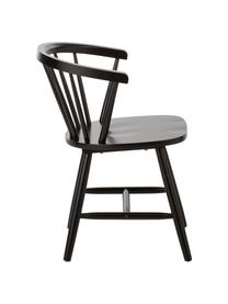 Chaise en bois style Windsor Megan, 2 pièces, Bois d'hévéa, laqué, Noir, larg. 53 x prof. 52 cm