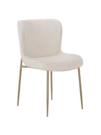 Zamatová čalúnená stolička Tess, Zamatová béžová, zlatá, Š 49 x H 64 cm