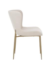 Sametová čalouněná židle Tess, Béžová Nohy: zlatá, Š 49 cm, H 64 cm