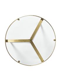 Tavolino rotondo da salotto Fortunata, Struttura: metallo spazzolato, Trasparente, dorato, Ø 100 x Alt. 40 cm