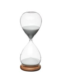 Sanduhr Natural aus Glas mit Akazienholzsockel, Sockel: Akazienholz, Transparent, Weiß, Akazienholz, Ø 8 x H 22 cm