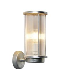 Outdoor wandlamp Linton, Diffuser: kunststof, Zilverkleurig, Ø 13 x H 30 cm