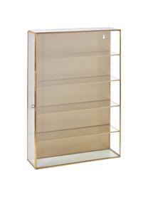 Estantería de pared de metal y vidrio Ada, Estructura: metal latón, Dorado, An 35 x Al 50 cm