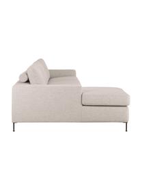 Sofa rozkładana Cucita (3-osobowa), Tapicerka: tkanina (100% poliester) , Stelaż: lite drewno sosnowe z cer, Nogi: metal lakierowany, Beżowa tkanina, S 274 x G 164 cm, lewostronna