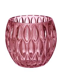 Teelichthalter-Set Aliza in Rot, 3-tlg., Glas, Rosatöne, Transparent, Je Ø 10 x H 9 cm