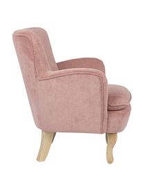 Poltrona in velluto a coste rosa Chenille, Rivestimento: poliestere in look vellut, Struttura: legno di pino, compensato, Rosa, Larg. 72 x Prof. 73 cm