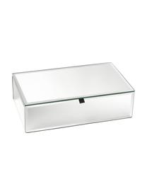 Aufbewahrungsbox Melvin, Außen: Spiegelglas, Innen: Samt, Silberfarben, B 24 x T 14 cm