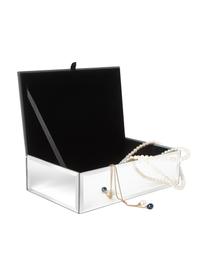 Aufbewahrungsbox Melvin, Außen: Spiegelglas, Innen: Samt, Silberfarben, B 24 x T 14 cm
