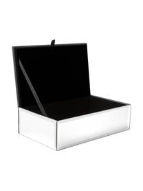 Aufbewahrungsbox Melvin, Außen: Spiegelglas, Innen: Samt, Silberfarben, B 24 x T 14 cm