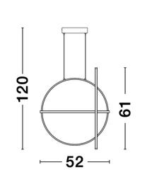 LED hanglamp Arte in messing, Diffuser: acrylglas, Baldakijn: gecoat aluminium, Messingkleurig, 52 x 61 cm