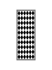 Flache Vinyl-Bodenmatte Bobby II, rutschfest, Vinyl, recycelbar, Schwarz, Weiß, B 65 x L 255 cm