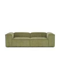 Modulares Sofa Lennon (3-Sitzer) aus Cord, Bezug: Cord (92% Polyester, 8% P, Gestell: Massives Kiefernholz, FSC, Füße: Kunststoff Die Füße befin, Cord Grün, B 238 x T 119 cm