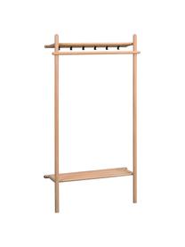 Garderobe Milford aus Eichenholz, Haken: Metall, pulverbeschichtet, Eichenholz, Schwarz, B 91 x H 181 cm