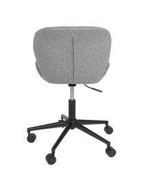 Chaise de bureau pivotante à hauteur ajustable OMG, Revêtement : gris clair Socle à roulettes : noir, larg. 65 x haut. 76 cm