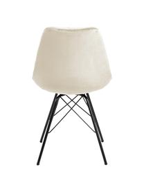 Sedia imbottita in velluto con gambe in metallo Eris 2 pz, Rivestimento: velluto di poliestere Con, Gambe: metallo verniciato a polv, Velluto beige, Larg. 49 x Prof. 54 cm