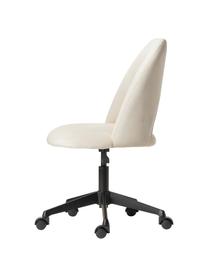 Krzesło biurowe z aksamitu Rachel, obrotowe, Tapicerka: aksamit (wysokiej jakości, Nogi: metal malowany proszkowo, Kremowobiały aksamit, S 65 x G 66 cm