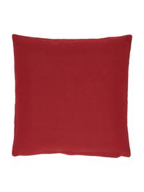 Poszewka na poduszkę z haftem Happy Holidays, 100% bawełna, Beżowy, czerwony, S 45 x D 45 cm