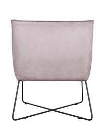 Krzesło tapicerowane z aksamitu Victor, Tapicerka: aksamit (100% poliester), Stelaż: drewno naturalne, Nogi: metal, Aksamitny lila, nogi: czarny, S 75 x G 75 cm