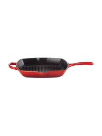 Quadratische Grillpfanne Signature Collection aus Gusseisen mit Rillenstruktur, Eisen, emailliert, Rottöne, B 44 x H 5 cm
