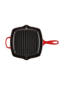 Quadratische Grillpfanne Signature Collection aus Gusseisen mit Rillenstruktur, Eisen, emailliert, Rottöne, B 44 x H 5 cm