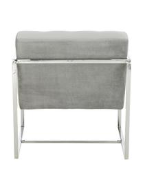 Poltroncina in velluto Manhattan, Rivestimento: velluto (poliestere) Con , Struttura: metallo zincato, Velluto grigio, argento, Larg. 70 x Prof. 72 cm