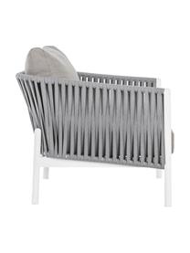 Fotel ogrodowy Florencia, Stelaż: aluminium malowane proszk, Szary, biały, S 80 x G 85 cm