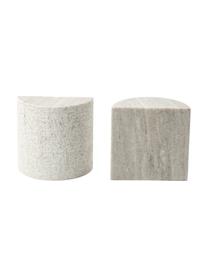 Podpórka do książek z marmuru Nile, 2 szt., Marmur, Beżowy, marmurowy, S 13 x W 13 cm