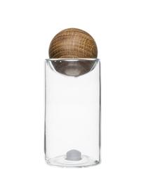 Zout- en peperstrooier Eden met deksel van eikenhout, 2-delig, Houder: mondgeblazen glas, Sluiting: eikenhout, Transparent, eikenhoutkleurig, Ø 5 x H 12 cm
