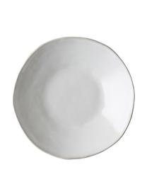 Suppenteller White Organic aus Steingut in Weiß, 4 Stück, Steingut, Weiß, Ø 24 x H 5 cm
