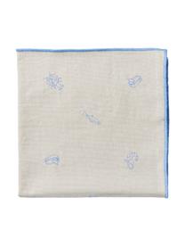Servilletas de algodón estampado Sea, 4 uds., 100% algodón, Beige, azul claro, An 45 x L 45 cm