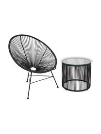 Odkládací stolek z umělohmotné pleteniny Bahia, Černá, Ø 50 cm, V 45 cm