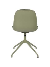 Krzesło biurowe bouclé Albert, Tapicerka: 100% poliester, Stelaż: aluminium powlekane, Szałwiowy zielony bouclé, S 45 x G 52 cm