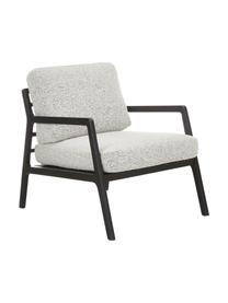 Fauteuil scandi Becky, En tissu bouclé noir-blanc, noir, larg. 73 x haut. 71 cm